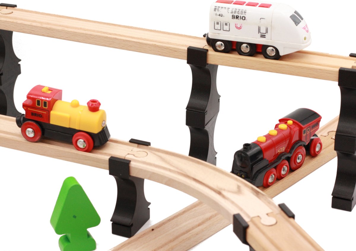 4 Piles de Pont Empilables pour Train en Bois – Image 3