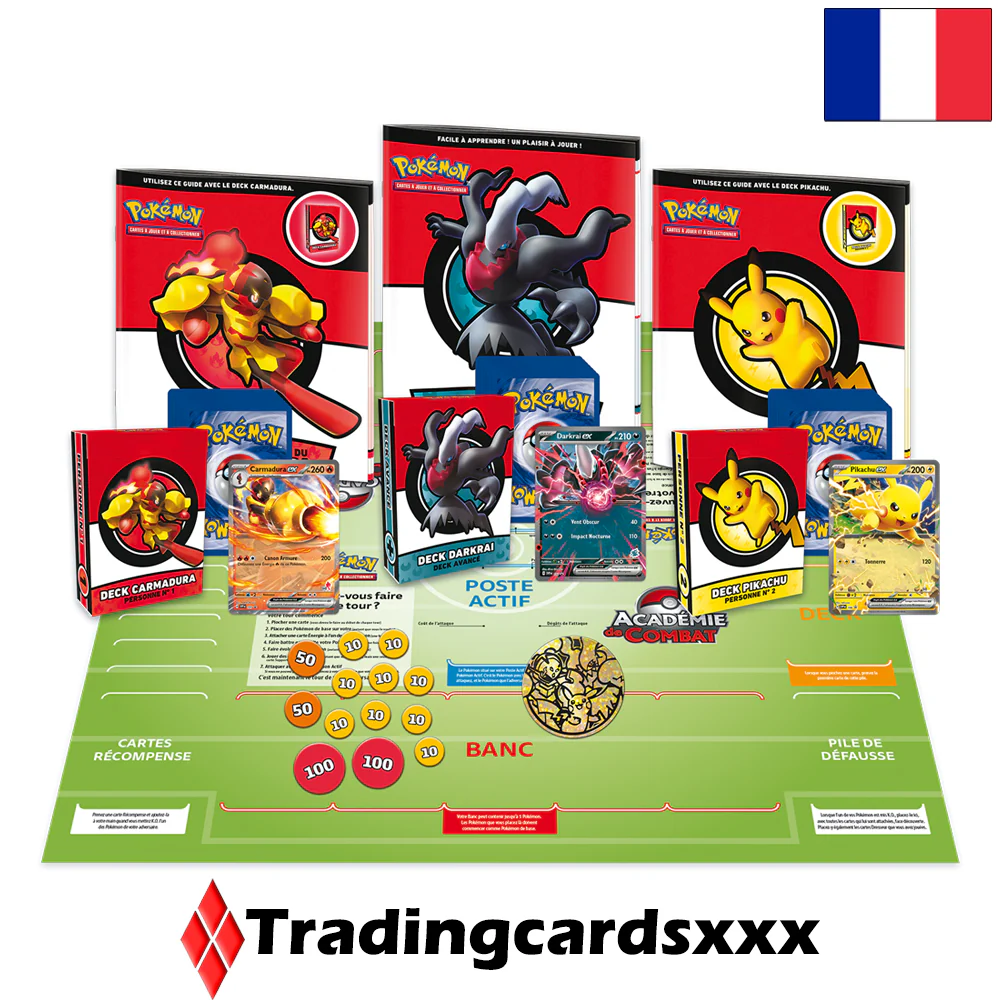 Pokémon - Coffret / Jeu de Société Académie de Combat Juin 2024 : Pikachu, Carmadura et Darkrai – Image 2
